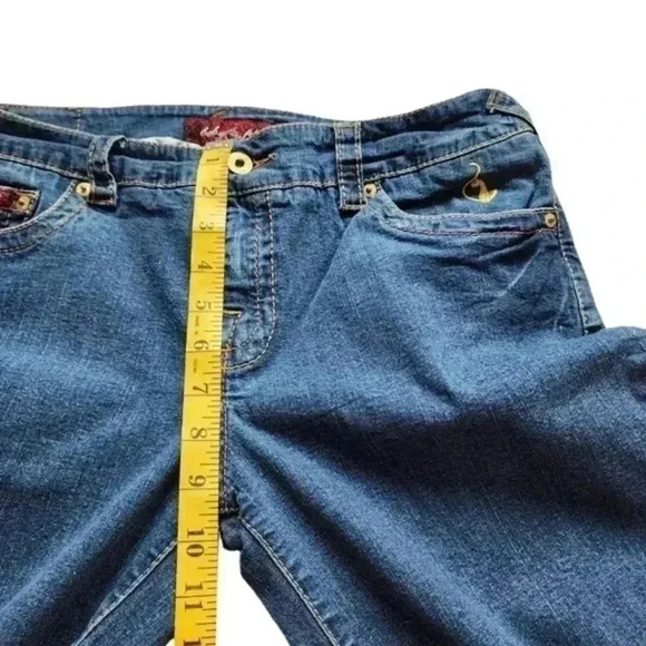 Baby Phat Jeans Women's 13 Vintage Y2K Straight Leg Dark Wash Mid-Rise Bedazzled - Picture 12 of 14